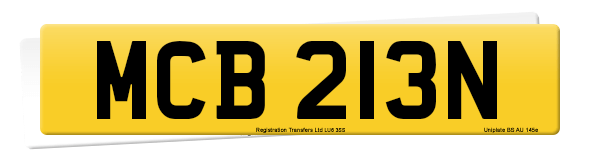 Registration number MCB 213N